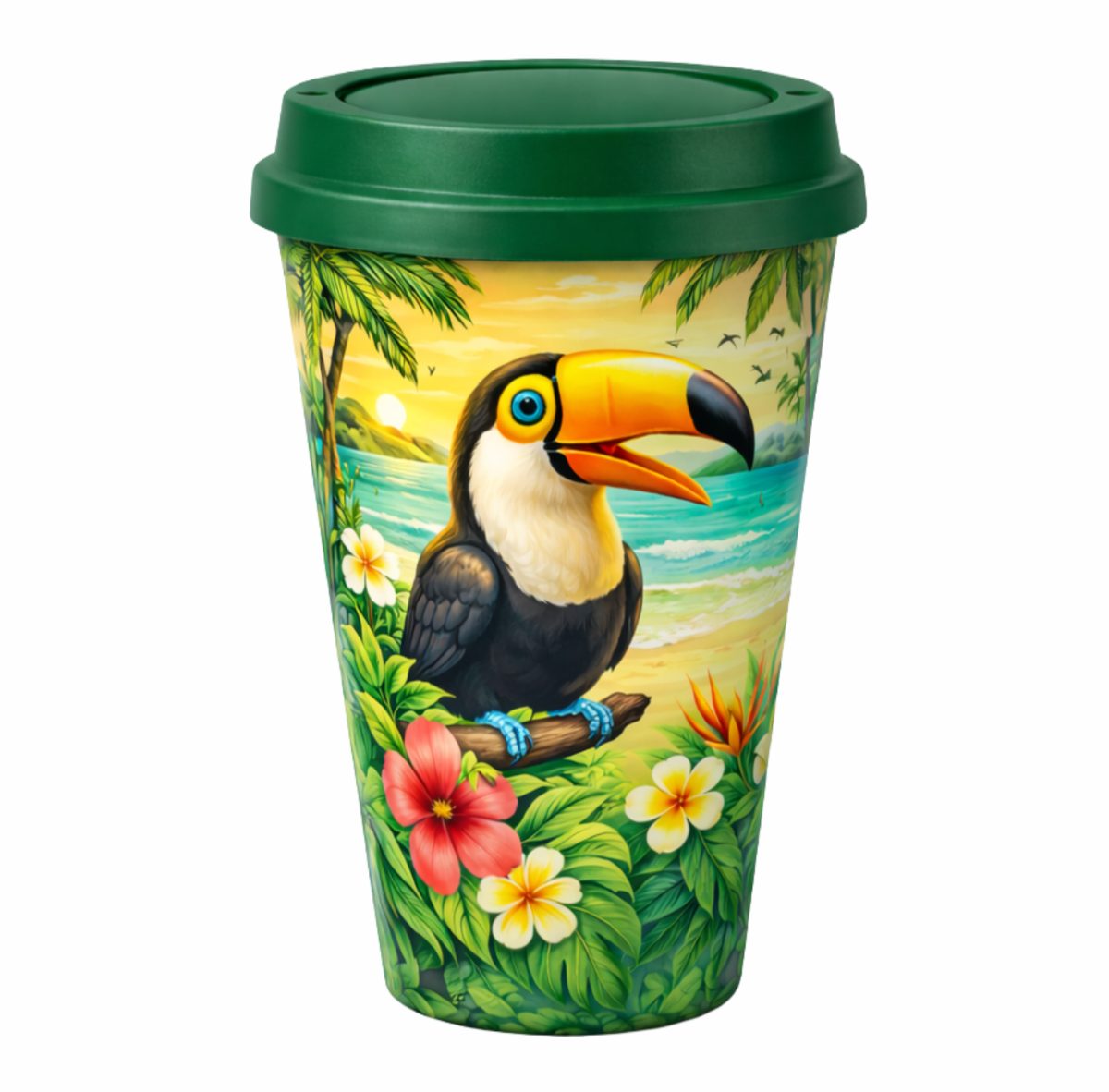 Copo 450 Ml Com Tampa De Café In Mold Label