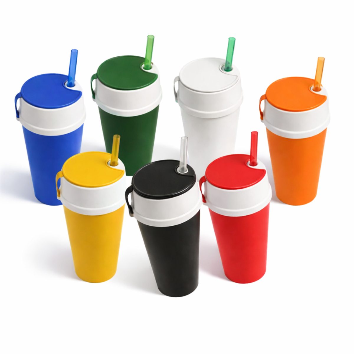 Copo 450 Ml Com Tampa Porta Snacks E Canudo