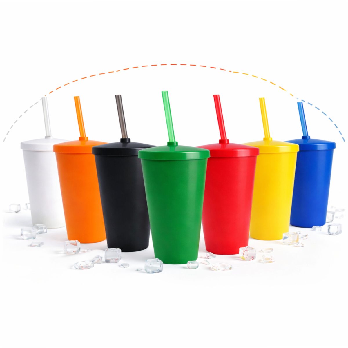 Copo 550 Ml Com Tampa E Canudo